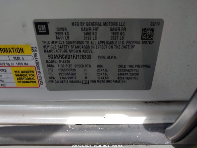 5GAKRCKD1FJ176303 Buick Enclave Premium
