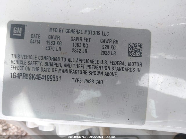 1G4PR5SK4E4199551 Buick Verano Convenience Group