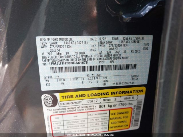 1FMJU1HT8NEA61678 Ford Expedition Xlt