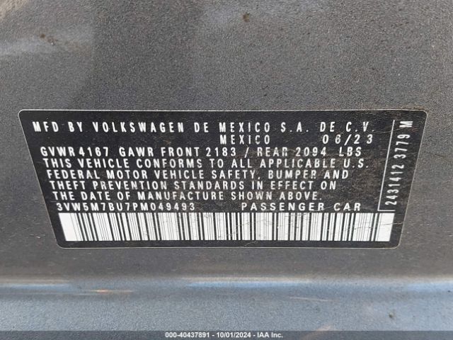 3VW5M7BU7PM049493 Volkswagen Jetta 1.5t S