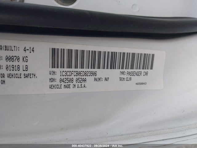 Dodge Dart Limited 2014 1C3CDFCB0ED823906 Image 9