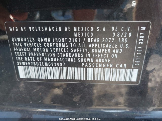 3VWE57BU2LM093697 Volkswagen Jetta 1.4t Sel