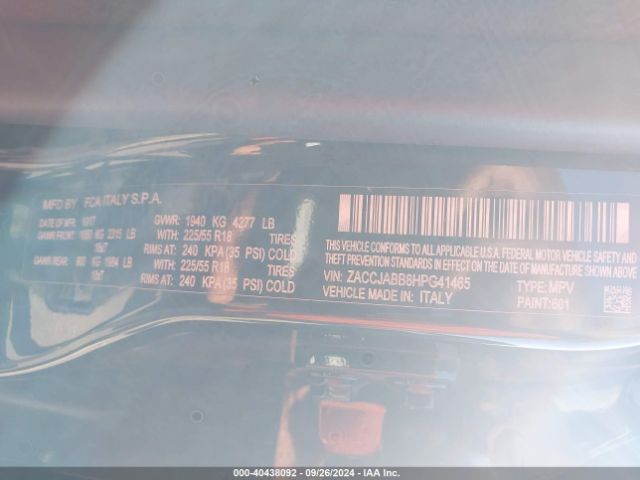 ZACCJABB8HPG41465 Jeep Renegade Altitude Fwd
