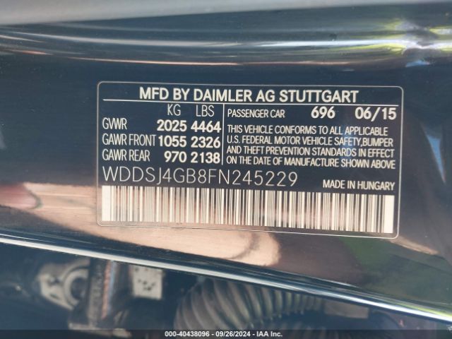 WDDSJ4GB8FN245229 Mercedes-Benz CLA 250 4MATIC