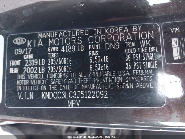 KIA NIRO EX 2018 KNDCC3LC3J5122092 Image 9