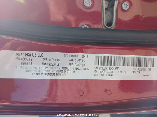 Dodge Charger Police Awd 2019 2C3CDXKT8KH749732 Image 9