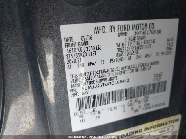 5LMJJ2JT0GEL08412 Lincoln Navigator Select
