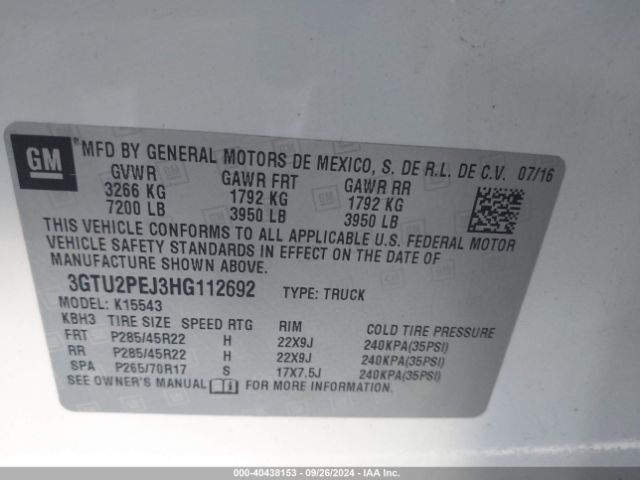 3GTU2PEJ3HG112692 GMC Sierra 1500 Denali