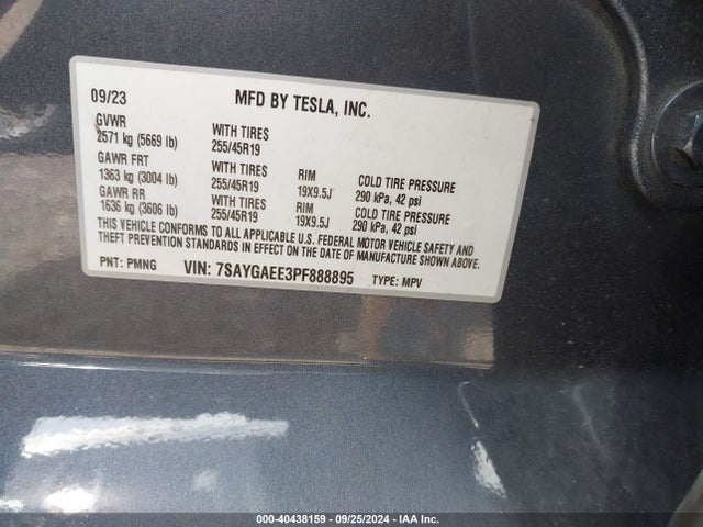 2023 TESLA MODEL Y 7SAYGAEE3PF888895 Photo 8