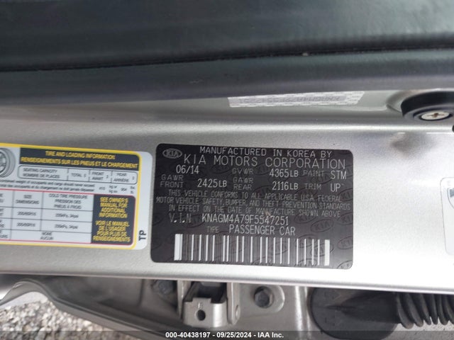 KIA Optima Lx 2015 KNAGM4A79F5547251 Image 9