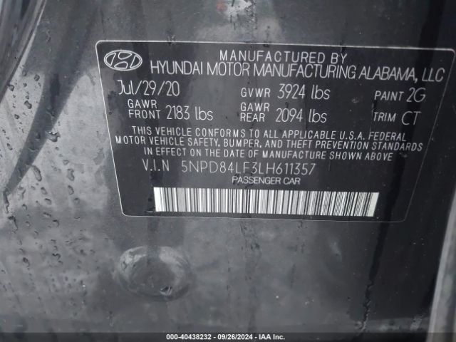 5NPD84LF3LH611357 Hyundai Elantra Value Edition