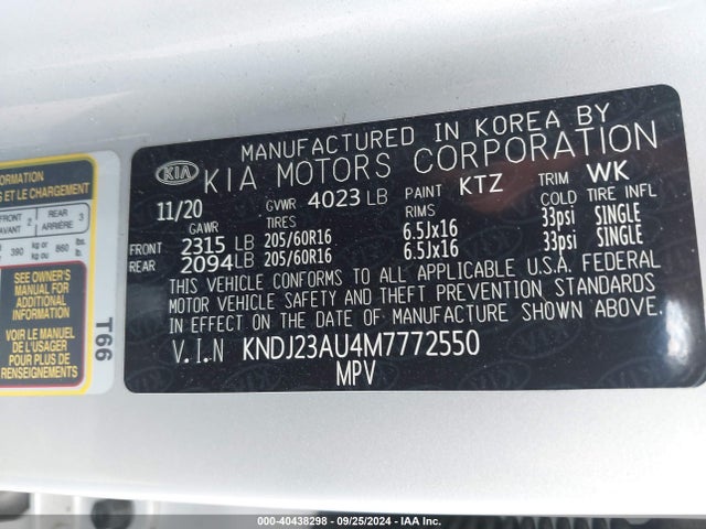 KIA SOUL S 2021 KNDJ23AU4M7772550 Image 9