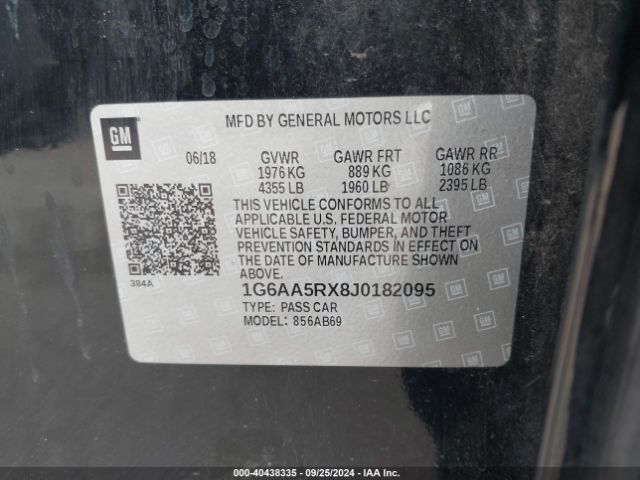 1G6AA5RX8J0182095 Cadillac Ats Standard