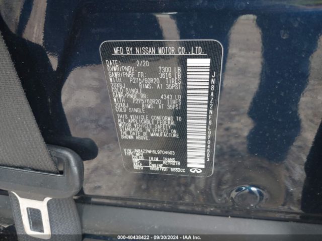 JN8AZ2NF6L9704503 Infiniti QX80 LUXE