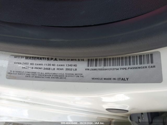 ZAM57RSS5H1212754 Maserati GHIBLI S