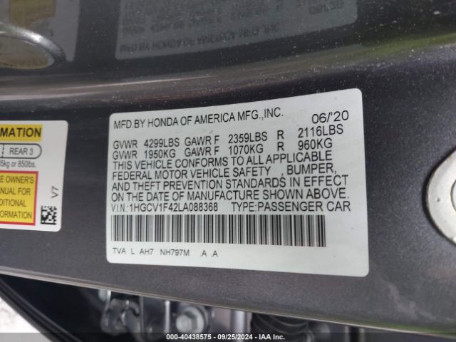 1HGCV1F42LA088368 Honda ACCORD EX