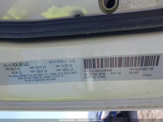 2C3CDXBG3JH284469 Dodge Charger Sxt Rwd