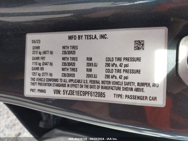 2023 TESLA MODEL 3 5YJ3E1EC9PF612085 Photo 8