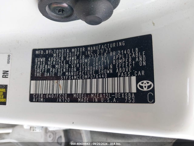 Toyota Corolla Se Nightshade Edition 2021 5YFS4MCE0MP076440 Image 9