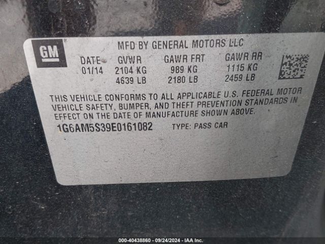 1G6AM5S39E0161082 Cadillac Ats Premium