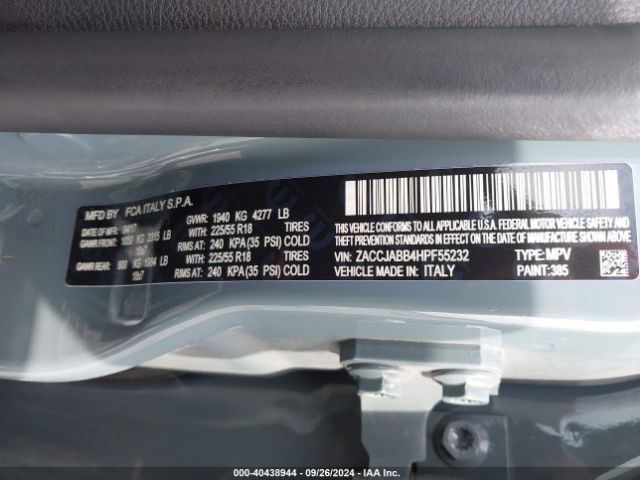 ZACCJABB4HPF55232 Jeep Renegade Latitude Fwd