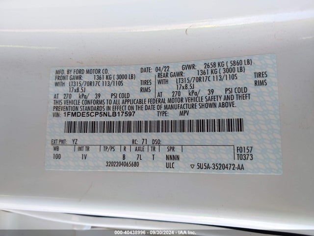 Ford Bronco Badlands 2022 1FMDE5CP5NLB17597 Image 9