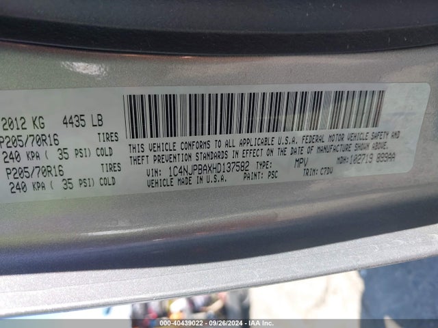 1C4NJPBAXHD137582 Jeep Patriot Sport Fwd