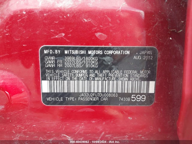 2013 MITSUBISHI LANCER JA32U2FU7DU008063 Photo 8