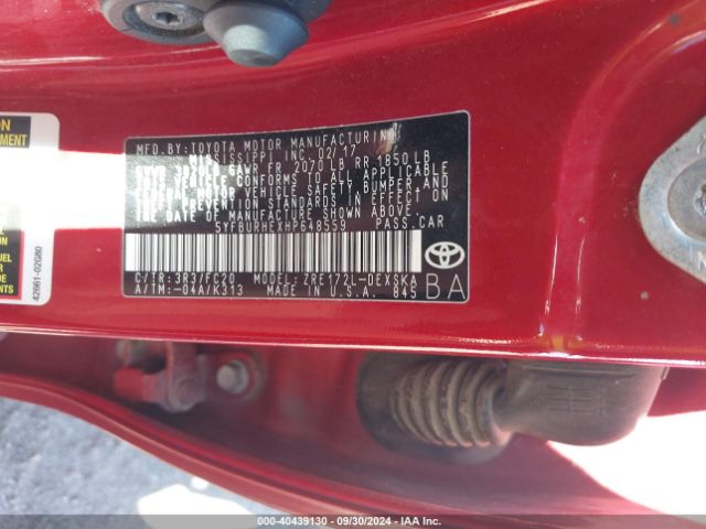 5YFBURHEXHP648559 Toyota COROLLA SE