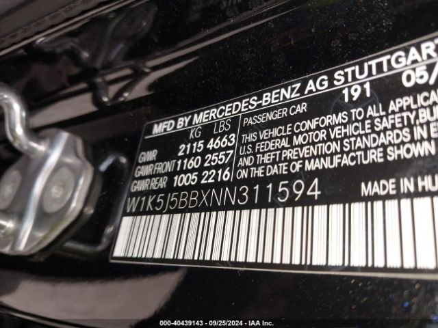 W1K5J5BBXNN311594 Mercedes-Benz Amg Cla 35 4matic