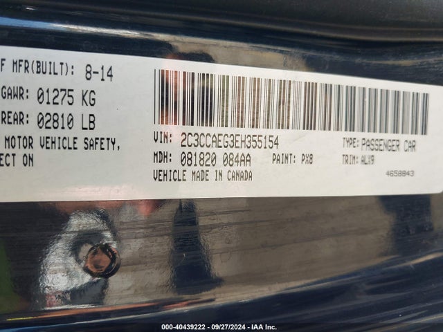 Chrysler 300C 2014 2C3CCAEG3EH355154 Image 9