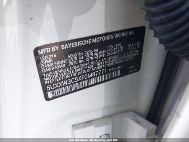 5UXXW3C5XF0M87771 BMW X4 Xdrive28i