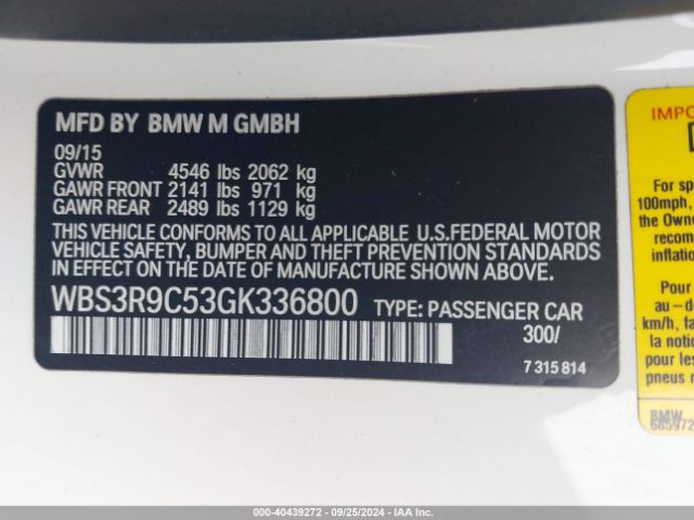 WBS3R9C53GK336800 BMW M4