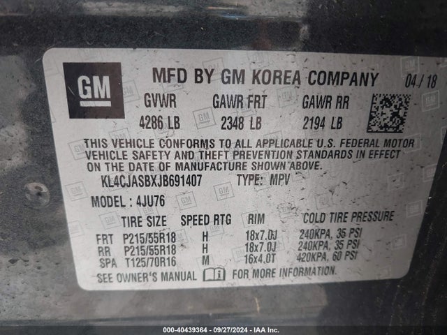 KL4CJASBXJB691407 Buick Encore Preferred