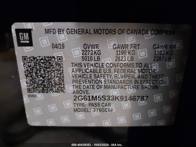 2G61M5S33K9146787 Cadillac XTS LUXURY