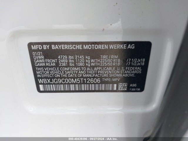 BMW X1 Xdrive28i 2021 WBXJG9C00M5T12606 Image 9