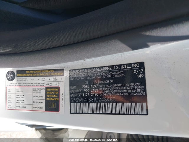 Mercedes-Benz C 300 2018 55SWF4JB8JU248983 Image 9