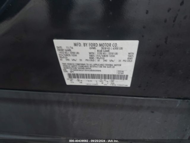 1FM5K8GT5HGB50599 Ford EXPLORER SPORT