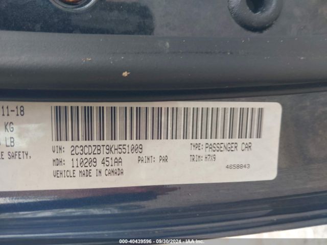 2C3CDZBT9KH551009 Dodge Challenger R/t