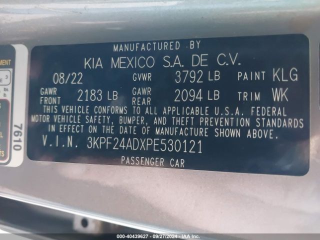 3KPF24ADXPE530121 KIA Forte Lxs