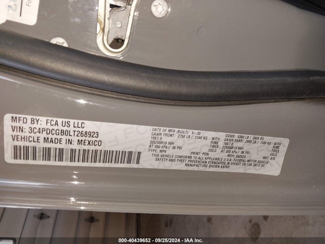 3C4PDCGB0LT268923 Dodge Journey Crossroad