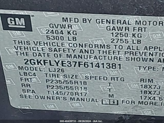 2GKFLYE37F6141381 GMC Terrain Slt-2