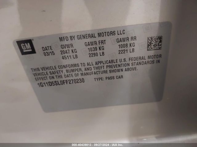 1G11D5SL0FF270230 Chevrolet MALIBU 2LT