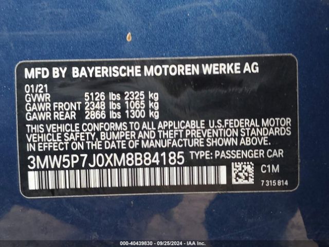 3MW5P7J0XM8B84185 BMW 3 Series 330e