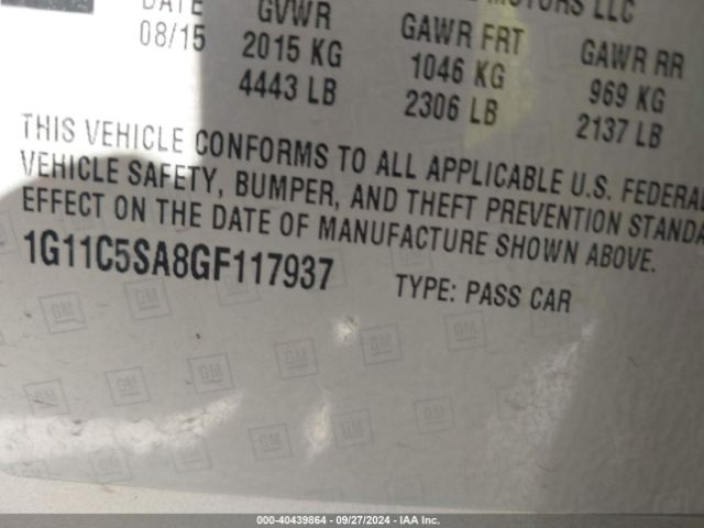 1G11C5SA8GF117937 Chevrolet Malibu Limited Lt