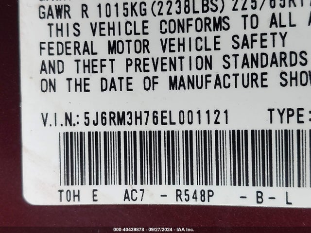 Honda Cr-v Ex-l 2014 5J6RM3H76EL001121 Image 9