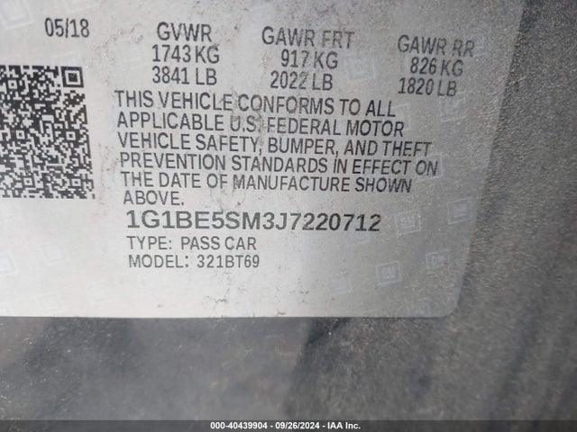 Chevrolet Cruze Lt Auto 2018 1G1BE5SM3J7220712 Image 9