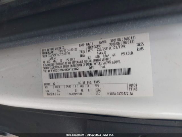 1FTYE2CM8HKA12282 Ford Transit-150