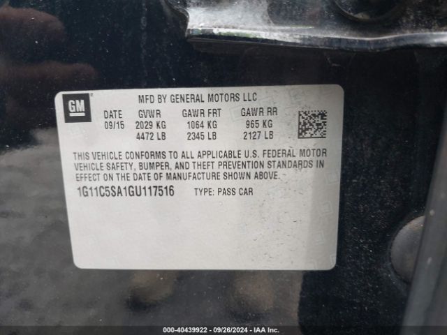 1G11C5SA1GU117516 Chevrolet Malibu Limited Lt