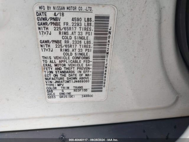 JN8AT2MT1JW469080 Nissan ROGUE SV